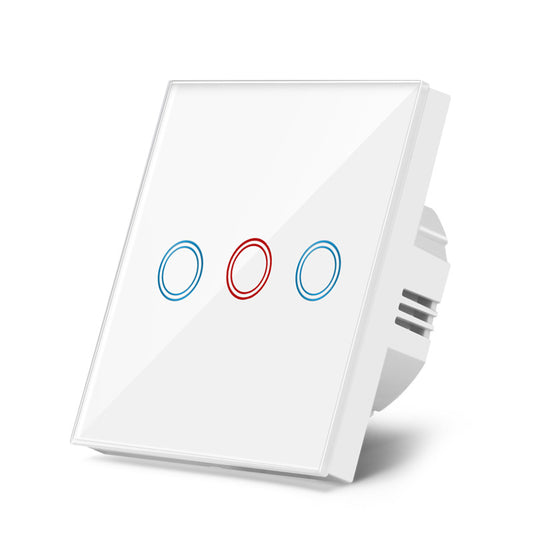 AnjieloSmart European standard 86-type wireless remote control switch with tempered glass panel, capable of penetrating walls, 433MHz RF switch.