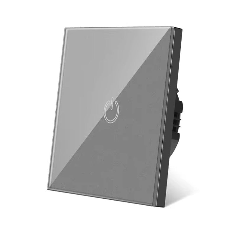 AnjieloSmart Luxury EU standard single-touch wall switch with a full tempered glass panel.