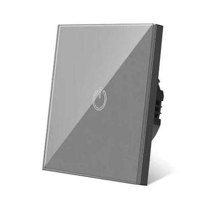 AnjieloSmart Luxury EU standard single-touch wall switch with a full tempered glass panel.