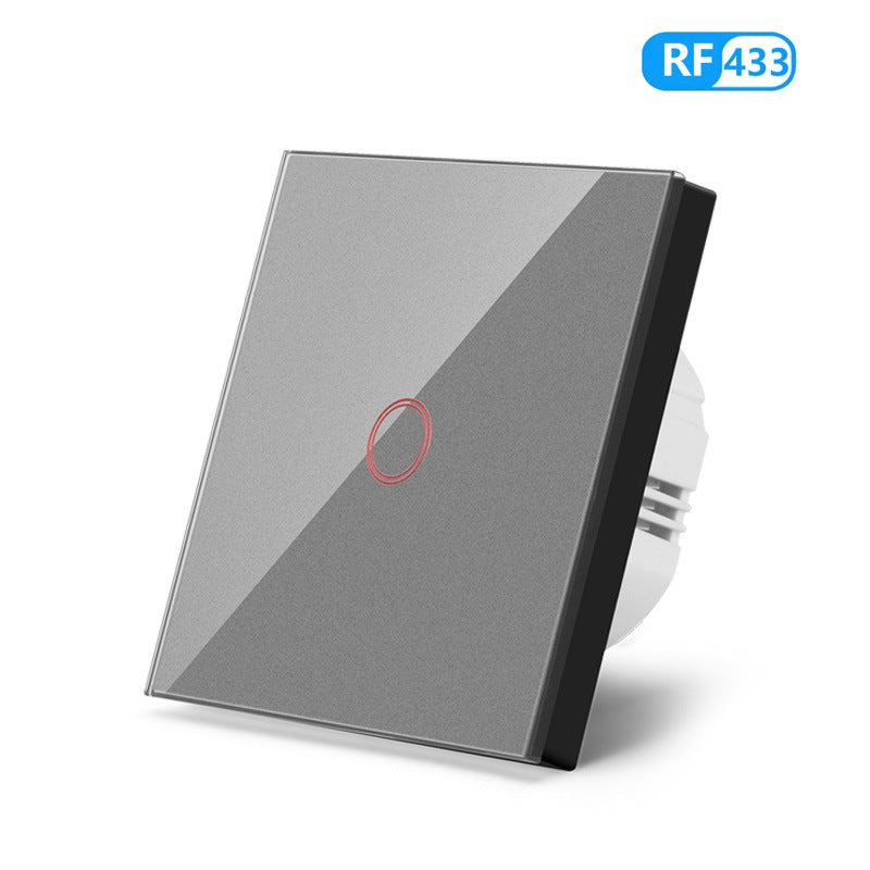 AnjieloSmart European standard 86-type wireless remote control switch with tempered glass panel, capable of penetrating walls, 433MHz RF switch.