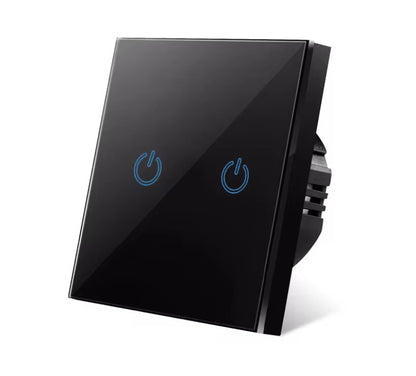 AnjieloSmart Luxury EU standard single-touch wall switch with a full tempered glass panel.