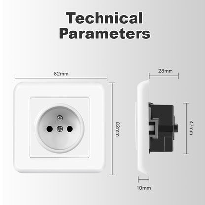 AnjieloSmart 82*82mm European standard socket, 16A PC socket panel