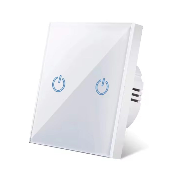 AnjieloSmart Luxury EU standard single-touch wall switch with a full tempered glass panel.