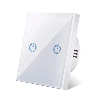 AnjieloSmart Luxury EU standard single-touch wall switch with a full tempered glass panel.