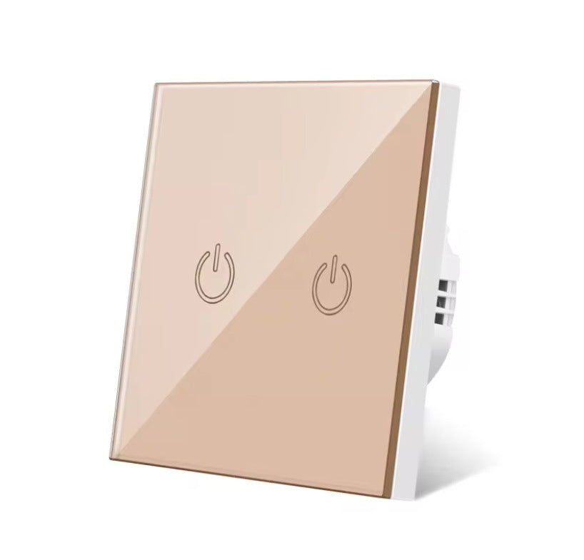 AnjieloSmart Luxury EU standard single-touch wall switch with a full tempered glass panel.