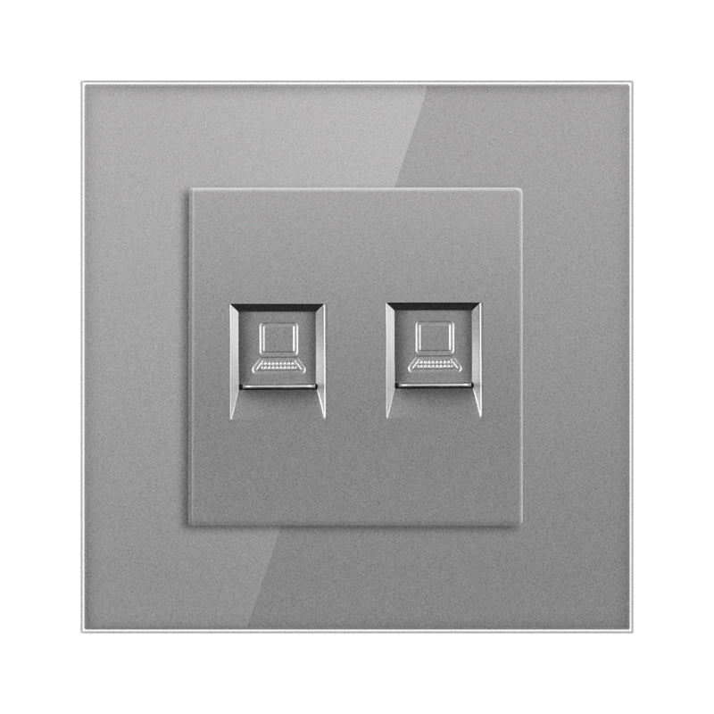 AnjieloSmart 2-Port Network Upgrade Kit EU 86-Type Flush Mount Wall Plate with CAT6 Gigabit Ethernet Sockets