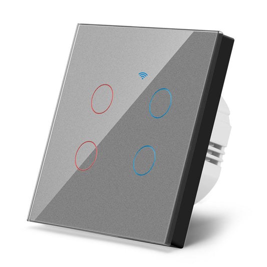 AnjieloSmart European standard graffiti smart WiFi switch with RF433 voice control, compatible with Alexa and Google Home, and features a touch switch.
