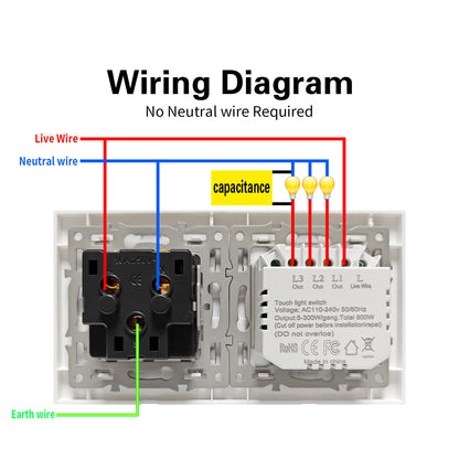 AnjieloSmart 157 European Standard WIFI Smart Switch Socket Single Round Tempered Glass Graffiti APP Voice Switch Panel for Smart Home