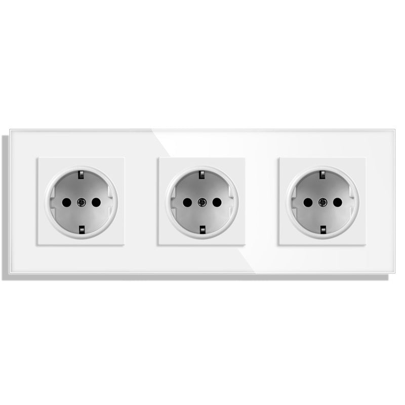 AnjieloSmart Type 82 integrated socket European standard/German type, five-gang with USB charging and Type-C port, European standard wall-mounted concealed socket panel.