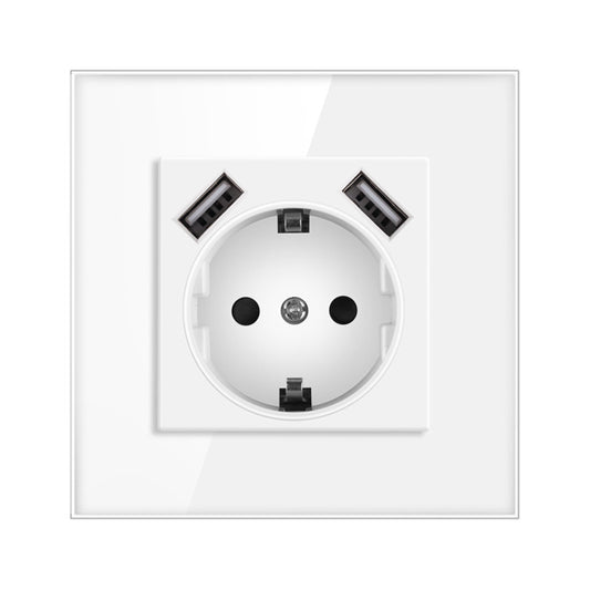 AnjieloSmart European Wall Socket with Dual USB: Compatible with German & French Standards, 16A Power Outlet