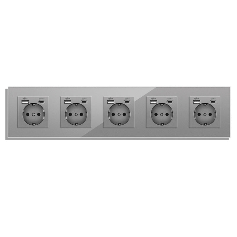 AnjieloSmart European standard wall power socket with USB and Type-C charging ports (German standard).