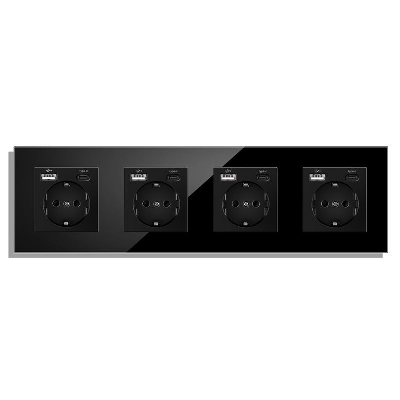 AnjieloSmart European standard wall power socket with USB and Type-C charging ports (German standard).