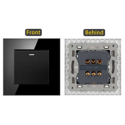 AnjieloSmart European standard 86-type wall switch, tempered glass panel, embedded single-gang multi-way rocker switch