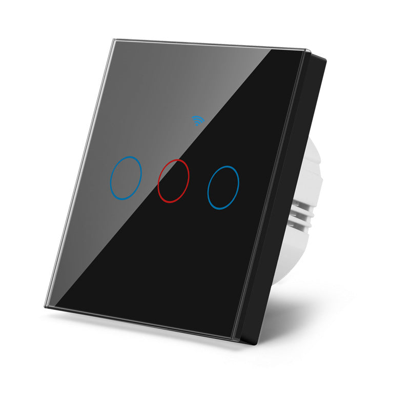 AnjieloSmart European standard graffiti smart WiFi switch with RF433 voice control, compatible with Alexa and Google Home, and features a touch switch.