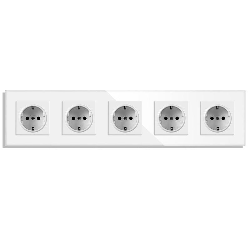 AnjieloSmart Type 82 integrated socket European standard/German type, five-gang with USB charging and Type-C port, European standard wall-mounted concealed socket panel.