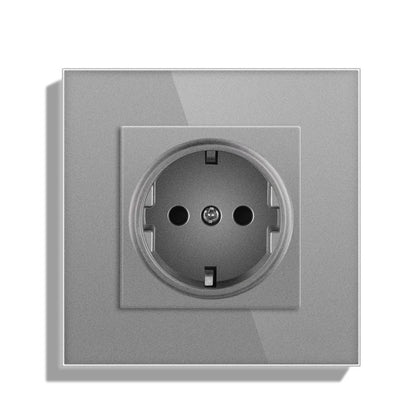 AnjieloSmart Type 82 integrated socket European standard/German type, five-gang with USB charging and Type-C port, European standard wall-mounted concealed socket panel.