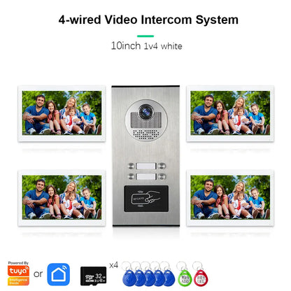 Anjielo Smart Tuya 10-inch 1080P video doorbell suitable for multi-family metal doorbell video intercom system