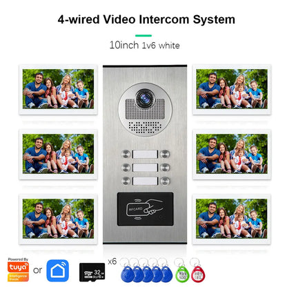 Anjielo Smart Tuya 10-inch 1080P video doorbell suitable for multi-family metal doorbell video intercom system