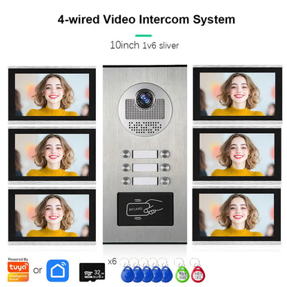Anjielo Smart Tuya 10-inch 1080P video doorbell suitable for multi-family metal doorbell video intercom system
