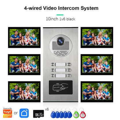 Anjielo Smart Tuya 10-inch 1080P video doorbell suitable for multi-family metal doorbell video intercom system