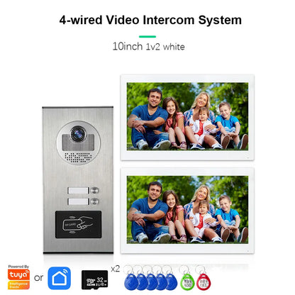 Anjielo Smart Tuya 10-inch 1080P video doorbell suitable for multi-family metal doorbell video intercom system