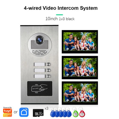 Anjielo Smart Tuya 10-inch 1080P video doorbell suitable for multi-family metal doorbell video intercom system