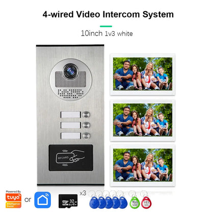 Anjielo Smart Tuya 10-inch 1080P video doorbell suitable for multi-family metal doorbell video intercom system