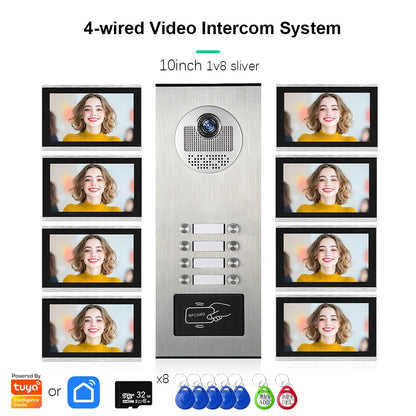 Anjielo Smart Tuya 10-inch 1080P video doorbell suitable for multi-family metal doorbell video intercom system