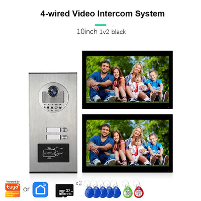 Anjielo Smart Tuya 10-inch 1080P video doorbell suitable for multi-family metal doorbell video intercom system