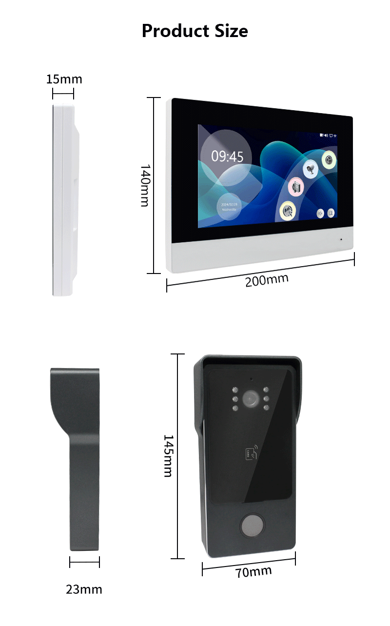 Anjielo intelligent wired video intercom system real-time 1080p detection,Surveillance and anti-theft kit