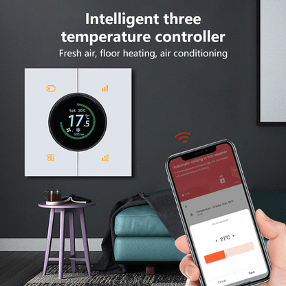 Anjielo Smart Digital Thermostat Tuya Zigbee Floor Heating Thermostat Knob Temperature Controller Room Shower Thermostats Gas Control
