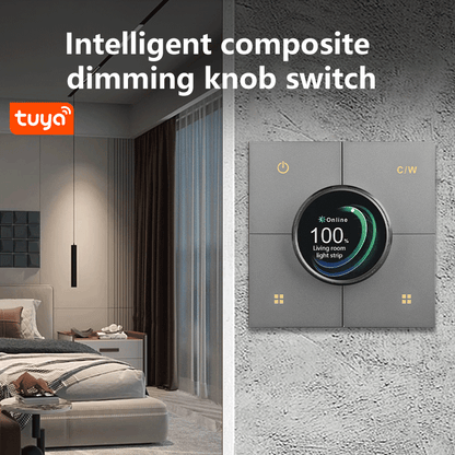 Anjielo 86 wall-mounted concealed structure smart home interconnection remote app controlled X3 composite dimming knob switch