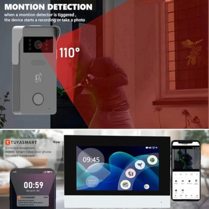 Anjielo 2 wired video intercom system phone kit, 3-in-1 remote unlocked 1080P camera with 7-inch touchscreen monitor