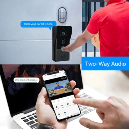 Anjielo 2 wired video intercom system phone kit, 3-in-1 remote unlocked 1080P camera with 7-inch touchscreen monitor