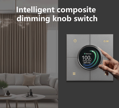 Anjielo 86 wall-mounted concealed structure smart home interconnection remote app controlled X3 composite dimming knob switch