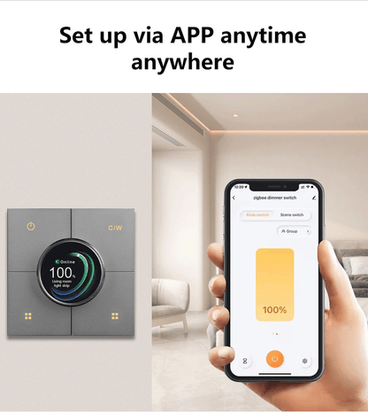 Anjielo 86 wall-mounted concealed structure smart home interconnection remote app controlled X3 composite dimming knob switch